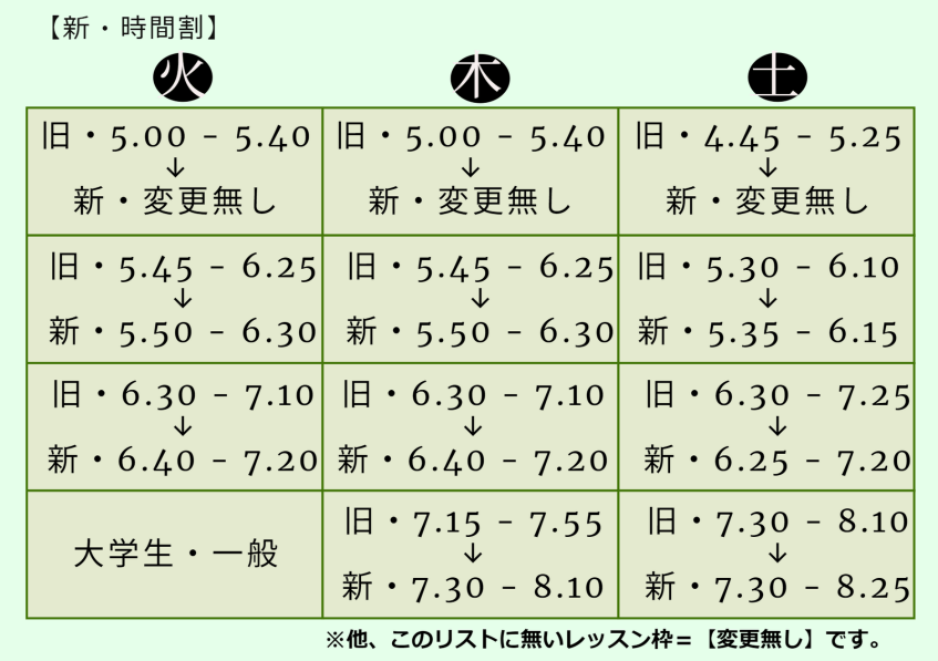 Timetable